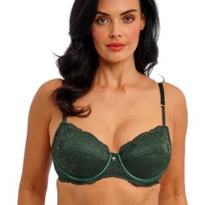 Wacoal - Soutien-gorge balconnet à armatures en dentelle Natsuki, couleur genévrier