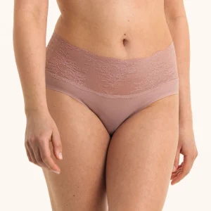 Anita - Culotte taille haute en dentelle essentielle Bois de rose