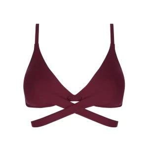 Maillot de bain Antigel de Lise Charmel - Bikini triangle rembourré souple La Chiquissima à nouer, couleur prune