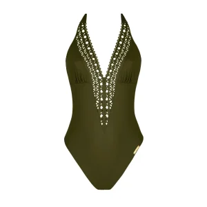 Maillot de bain Lise Charmel - Maillot de bain dos nu plongeant et dos licou Ajourage Couture Avocat