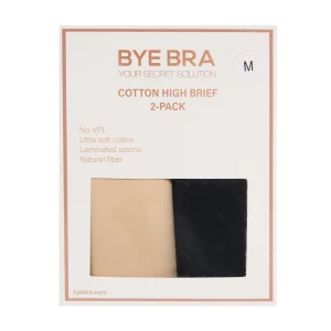 ByeBra - Culottes push-up et culottes (lot de 2) en coton beige et noir
