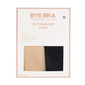 ByeBra - Culotte push-up et culotte taille basse en coton beige et noir (lot de 2)