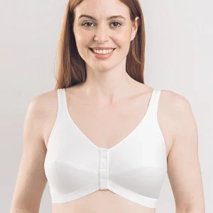 Royce - Soutien-gorge Comfi Bra en coton à fermeture frontale, blanc