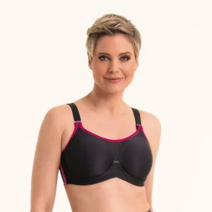 Anita Care - Soutien-gorge de sport à armatures Performance Wirex, bretelles multipositions, anthracite/rose