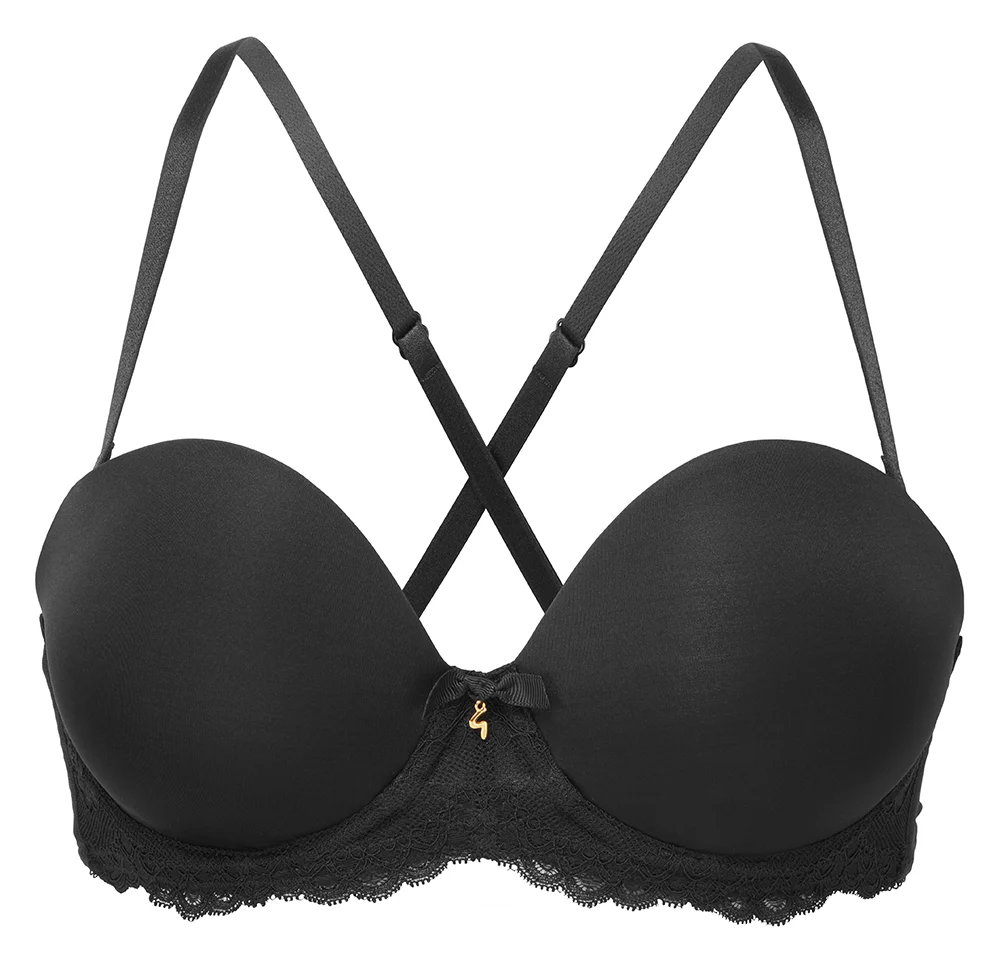 Gossard - Soutien-gorge sans bretelles en dentelle Superboost Noir – Image 7