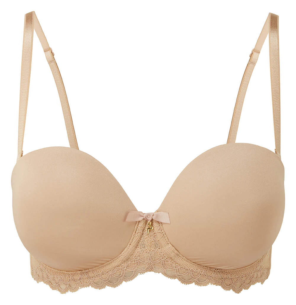 Gossard - Soutien-gorge sans bretelles en dentelle Superboost Beige – Image 7