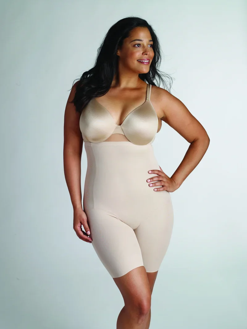 Naomi & Nicole Shapewear - Incroyable confort taille haute cuisse plus mince beige chaud