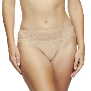 Naomi & Nicole Shapewear - Culotte taille basse en dentelle rose beige