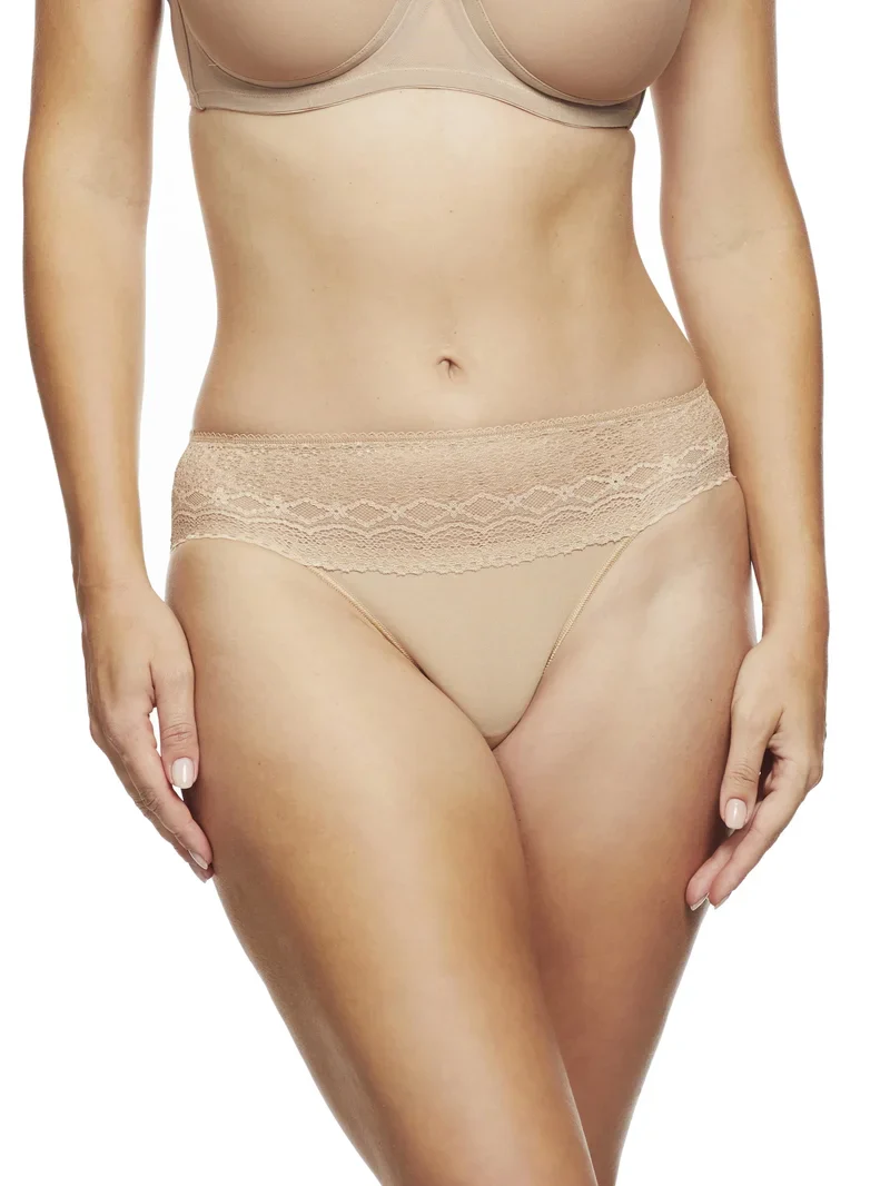 Naomi & Nicole Shapewear - Culotte taille basse en dentelle rose beige