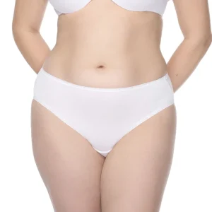 Naomi & Nicole Shapewear - Culotte taille basse en coton et dentelle blanche