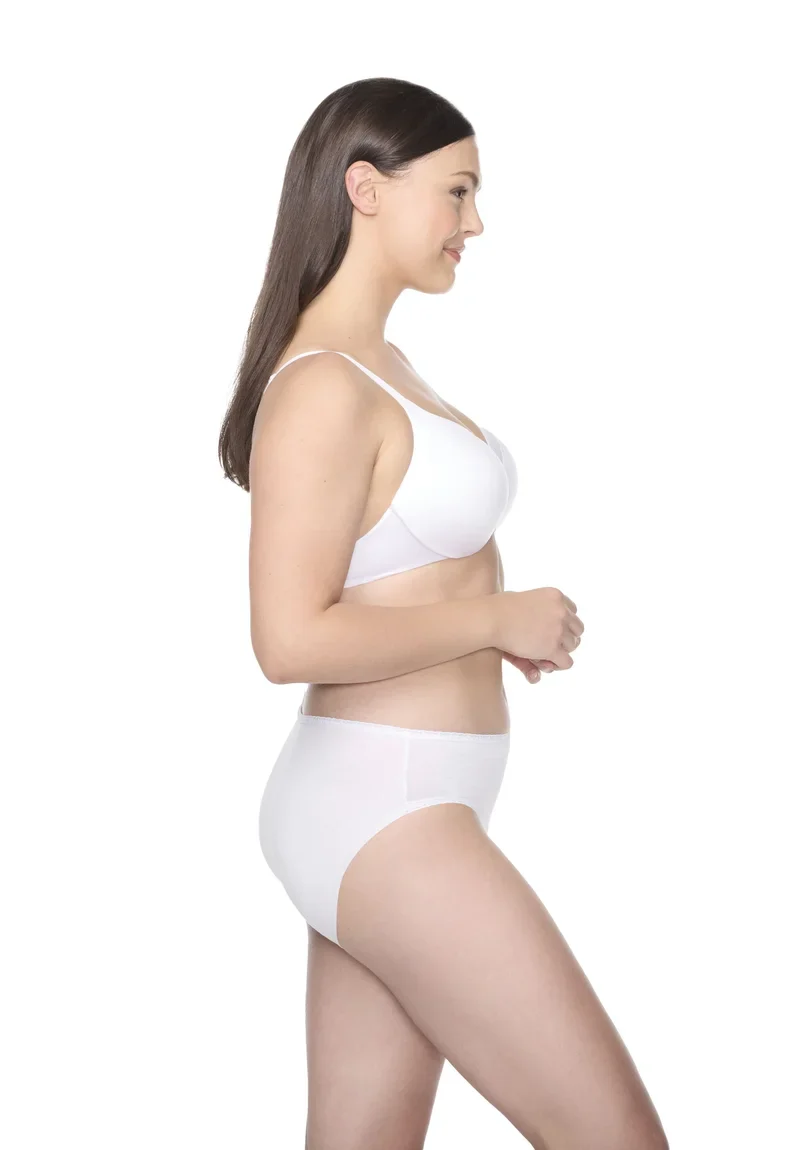 Naomi & Nicole Shapewear - Culotte taille basse en coton et dentelle blanche – Image 5
