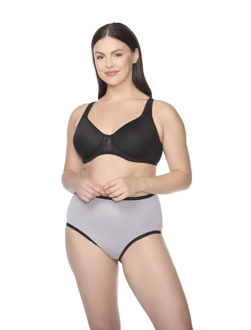 Naomi & Nicole Shapewear - Culotte en coton avec dentelle Ultimate Grey – Image 3