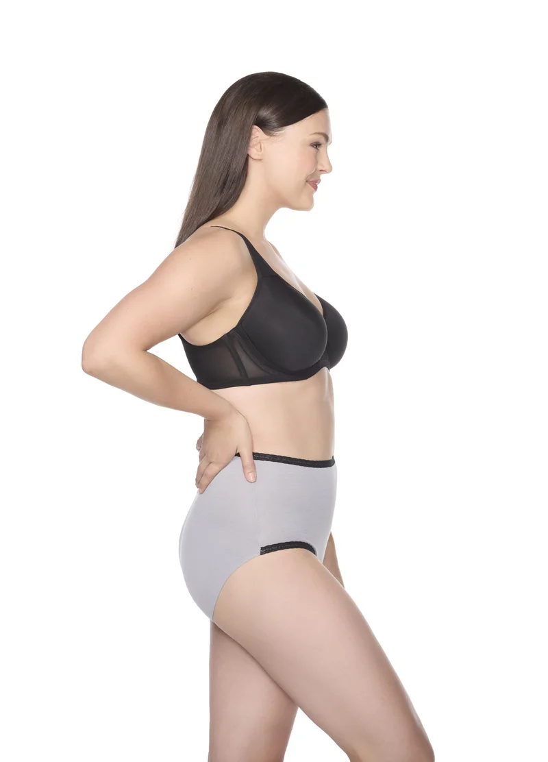 Naomi & Nicole Shapewear - Culotte en coton avec dentelle Ultimate Grey – Image 5