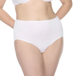Naomi & Nicole Shapewear - Culotte en coton avec dentelle blanche