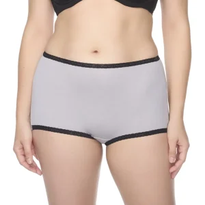Naomi & Nicole Shapewear - Shorty en coton et dentelle Ultimate Grey