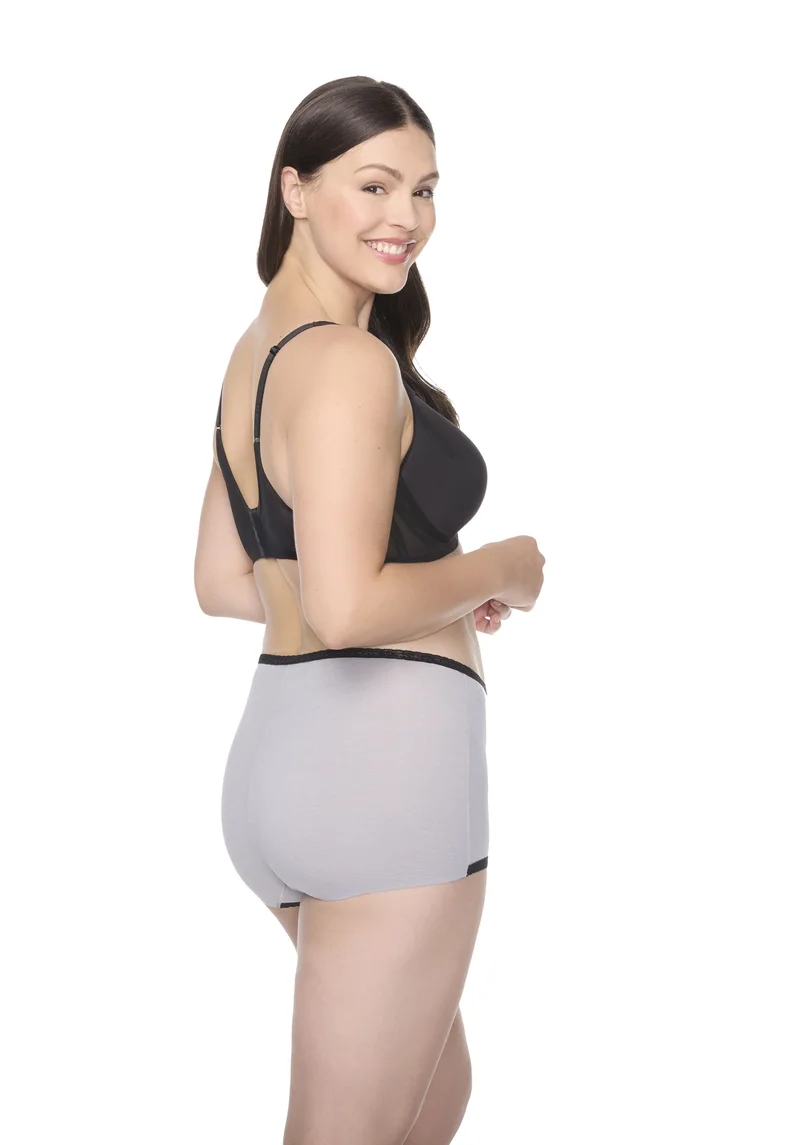 Naomi & Nicole Shapewear - Shorty en coton et dentelle Ultimate Grey – Image 5