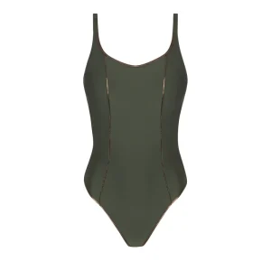 Maillot de bain Antigel de Lise Charmel - La Smartissime Maillot de bain une pièce à armatures, bonnets emboîtants, couleur bronze kaki