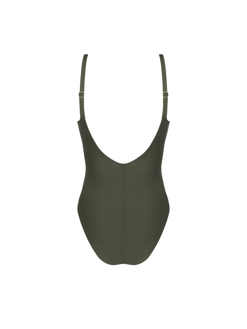 Maillot de bain Antigel de Lise Charmel - La Smartissime Maillot de bain une pièce à armatures, bonnets emboîtants, couleur bronze kaki – Image 3