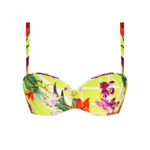 Lise Charmel Maillots de Bain - Fleurs Splendeur Bustier Court BIkini Splendeur Lime