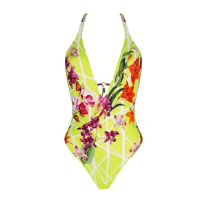 Lise Charmel Maillots de bain - Maillot de bain dos nu Séduction sans fil Fleurs Splendeur Splendeur Lime