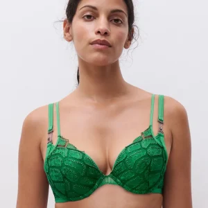Chantelle - Soutien-gorge extra push-up Reptilia vert Écosse