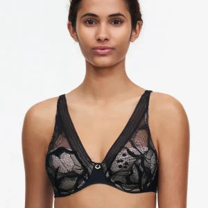 Chantelle - Soutien-gorge spacer plongeant en dentelle véritable Noir