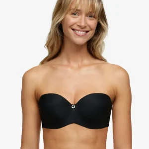 Chantelle - Soutien-gorge t-shirt bandeau en dentelle véritable Noir