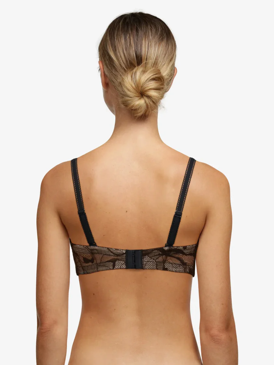 Chantelle - Soutien-gorge t-shirt bandeau en dentelle véritable Noir – Image 4