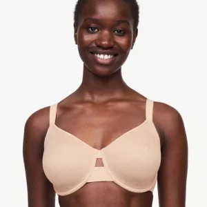 Chantelle - Soutien-gorge moulé très couvrant Lignes Douces Beige Doré