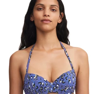 Chantelle Maillots de bain - Soutien-gorge corbeille mémoire Eos Bleu Léopard