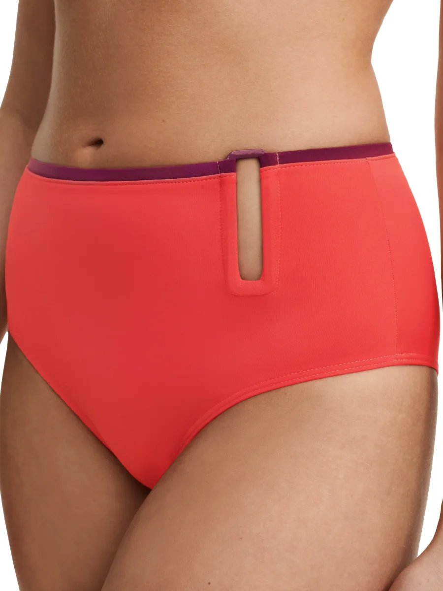 Chantelle Maillots De Bain - Authentique Slip De Bikini Complet Rouge / Orange – Image 4