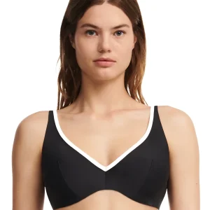 Chantelle Maillots De Bain - Authentic Plunge Underwired Bikini Noir / Blanc