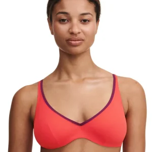 Chantelle Maillots De Bain - Authentic Plunge Underwired Bikini Rouge / Orange