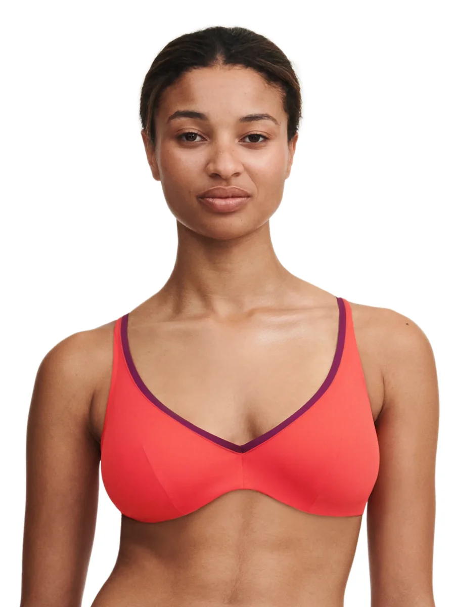 Chantelle Maillots De Bain - Authentic Plunge Underwired Bikini Rouge / Orange