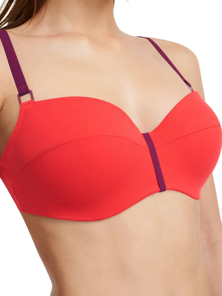 Chantelle Maillots De Bain - Authentic Demi-Coupe Memory Bikini Rouge / Orange – Image 4