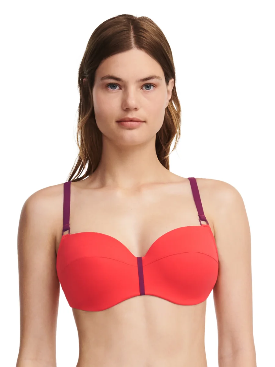 Chantelle Maillots De Bain - Authentic Demi-Coupe Memory Bikini Rouge / Orange – Image 2