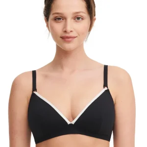 Chantelle Maillots De Bain - Authentique Bikini Triangle Sans armatures Noir / Blanc