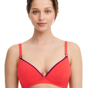 Chantelle Maillots De Bain - Authentic Wirefree Triangle Spacer Bikini Rouge / Orange
