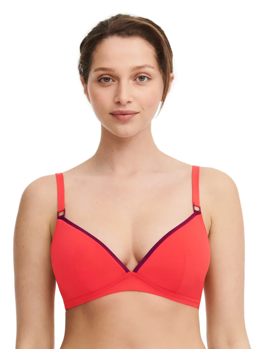 Chantelle Maillots De Bain - Authentic Wirefree Triangle Spacer Bikini Rouge / Orange – Image 2