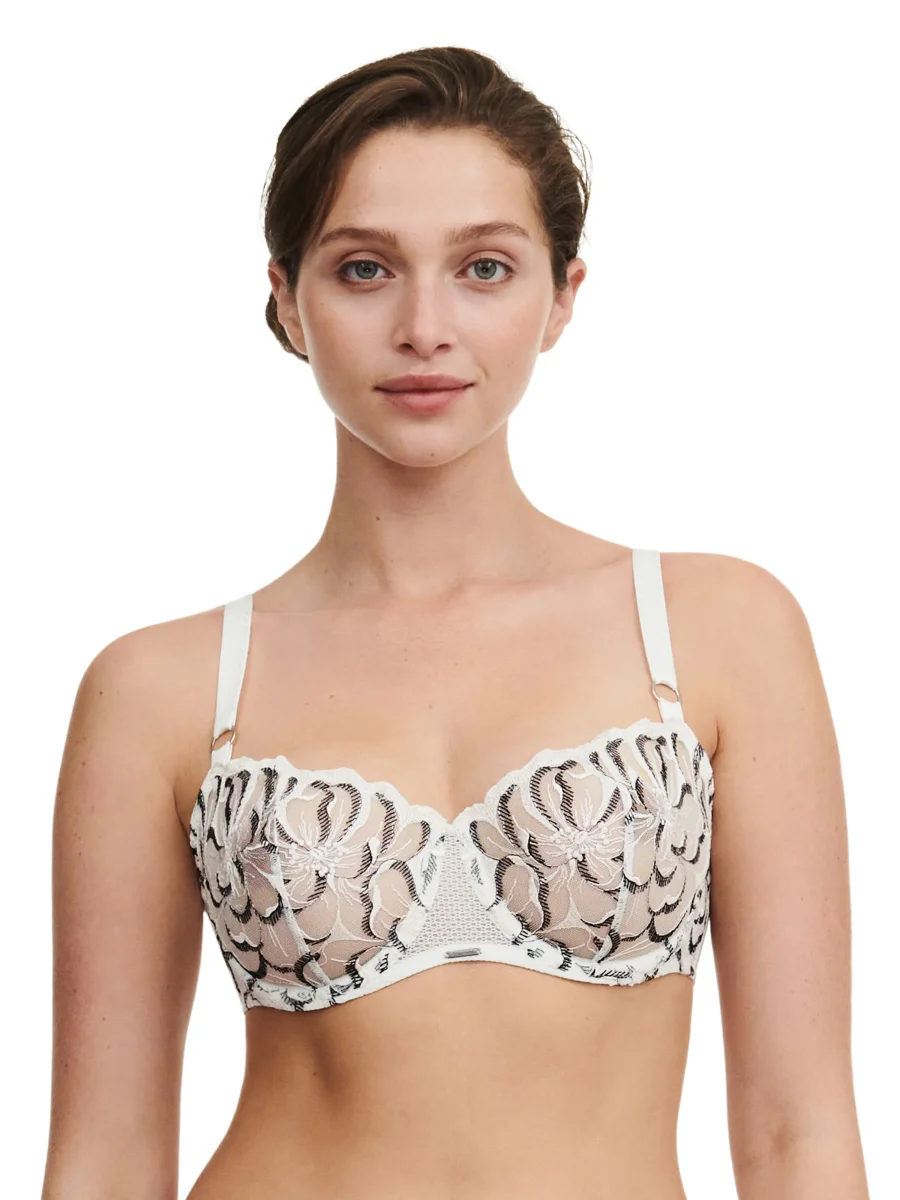Chantelle - Soutien-gorge balconnet corbeille Fleurs Milk / Black – Image 2