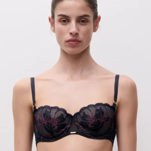 Chantelle - Soutien-gorge balconnet demi-bonnet Fleurs Signature Sailing Blue Lurex