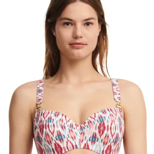 Chantelle Maillots de bain - Soutien-gorge corbeille mémoire Devotion Turquoise Ikat