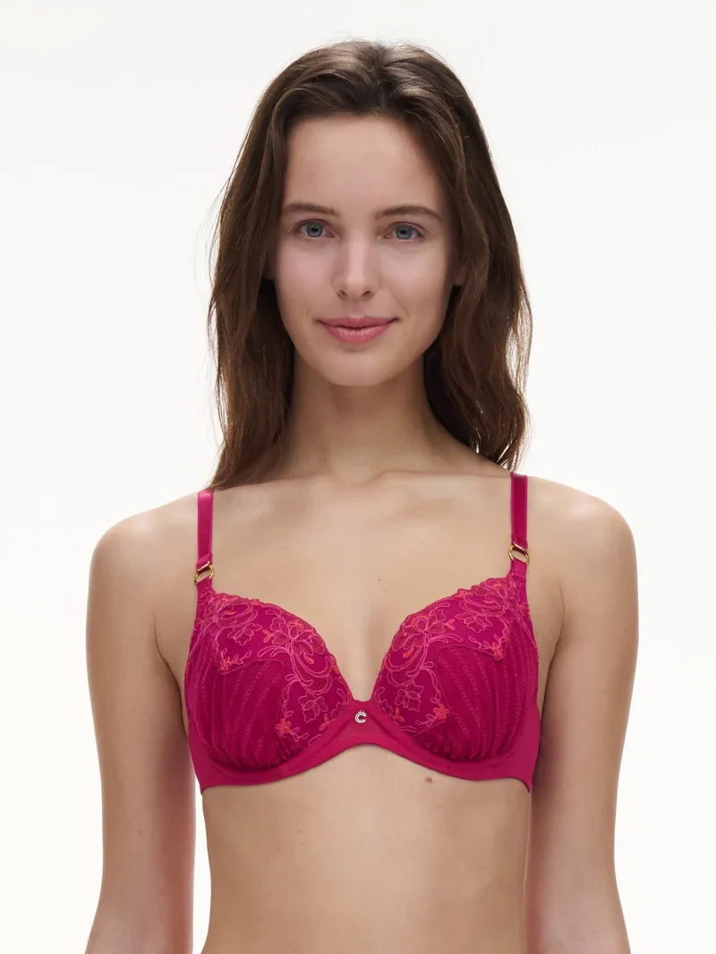 Chantelle - Soutien-gorge push-up Cabaret Sauvage Rubis Multico