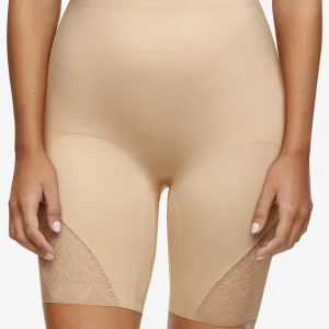 Chantelle - Short Forme Sexy Taille Haute Mi-Cuisse Beige Doré