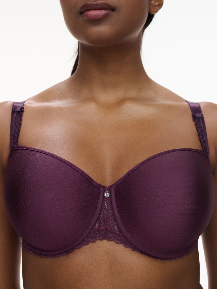 Chantelle - Soutien-gorge demi-bonnet à mémoire de forme Every Curve Nuances aubergine – Image 3