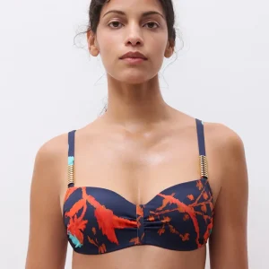 Maillots de bain Chantelle - Soutien-gorge demi-bonnet Icon Memory, motif fleurs d'encre