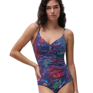 Chantelle Swimwear - Maillot de bain couvrant à armatures Icon, coloris Méditerranée foncé