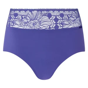 Chantelle - Culotte menstruelle jour et nuit, taille haute, violet et bleu