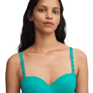 Maillots de bain Chantelle - Bikini demi-bonnet à mémoire Emblem bleu lac