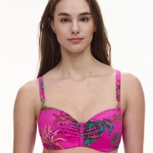 Maillots de bain Chantelle - Soutien-gorge demi-bonnet à mémoire de forme Sauvage Rose Jungle